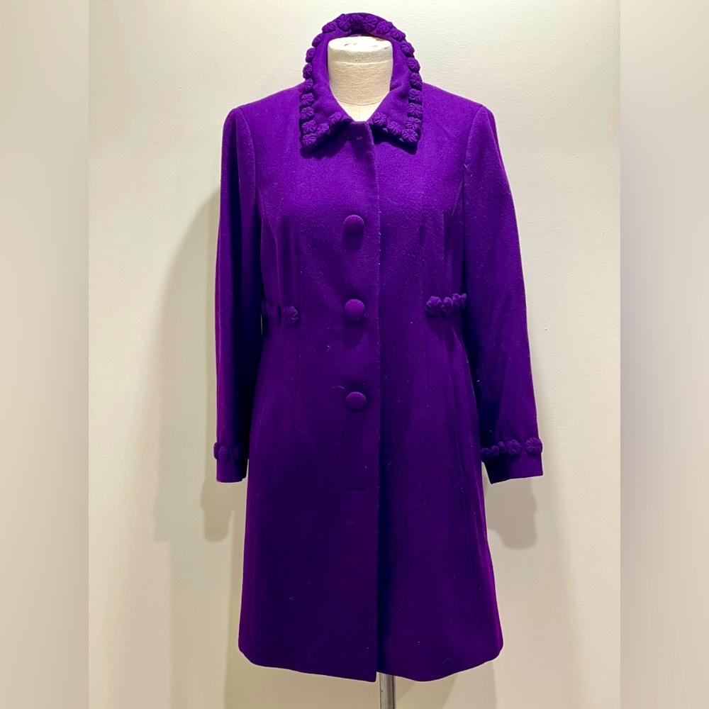Boden fully lined purple wool coat